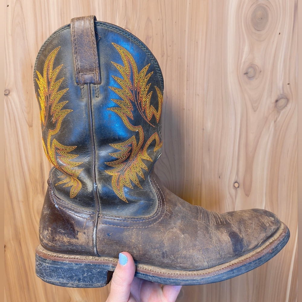 Ariat Brown Leather Cowboy Boots, Size 10.5